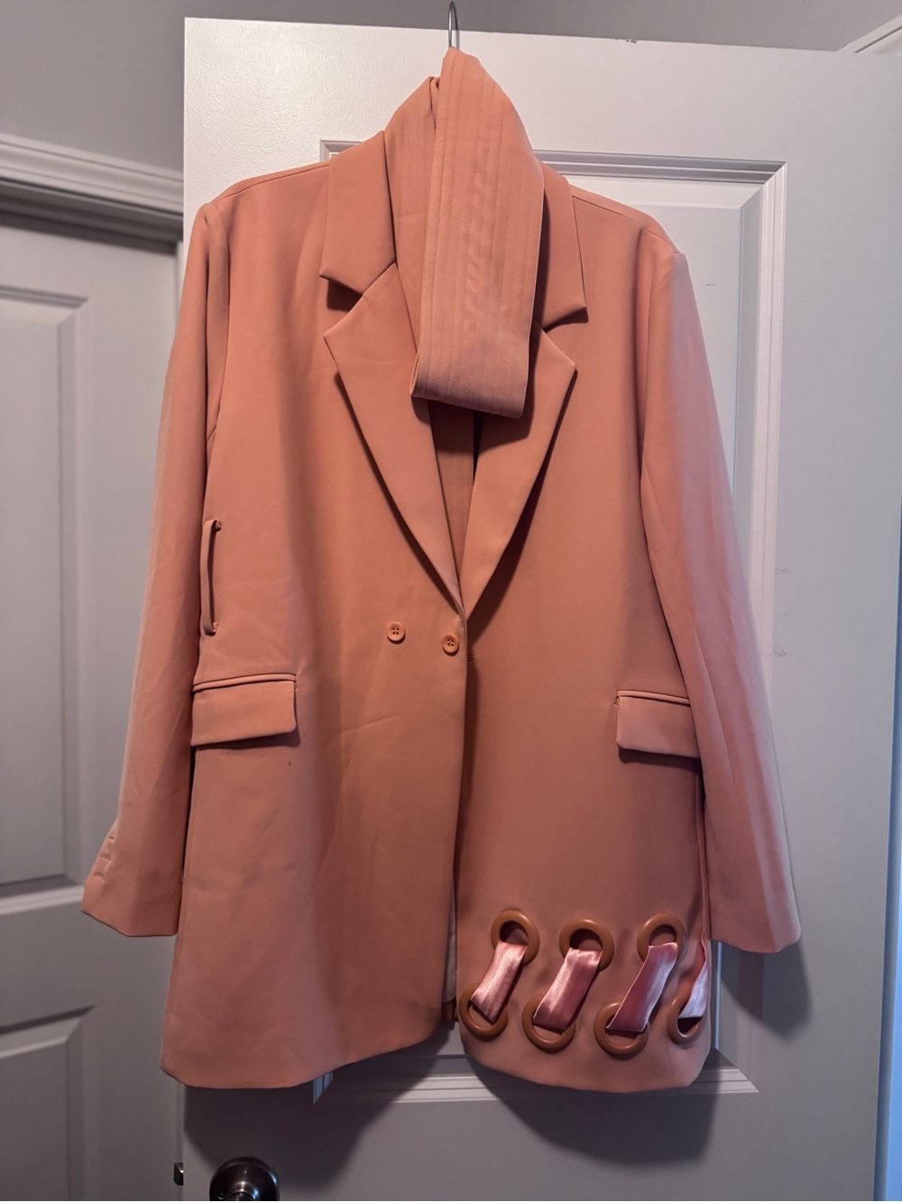 Bbxbrand Peach Oversized Blazer Jacket